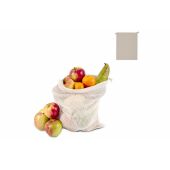 Herbruikbaar groente &amp; fruit zakje OEKO-TEX® katoen ecru 25x30cm - Ecru