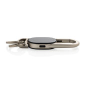 Keyfinder sleutelhanger met wereldwijd lokaliseren en USB C, zwart, grijs