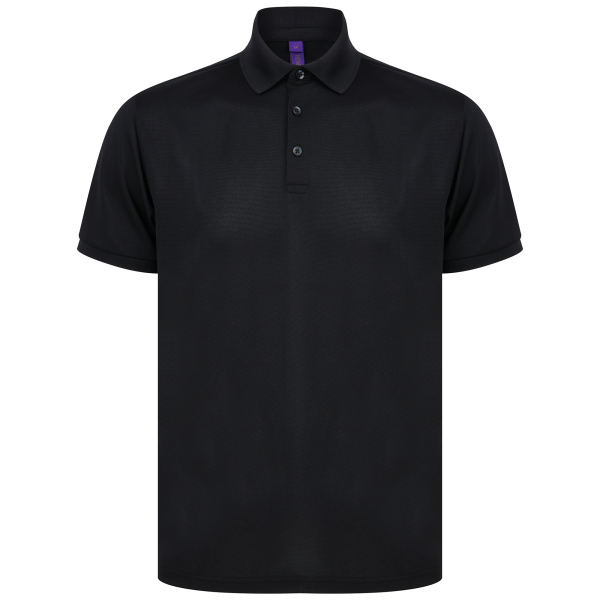 Herenpolo van gerecycled polyester Black 4XL Herenpolo van gerecycled polyester Black 4XL
