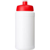 Baseline® Plus 500 ml drinkfles met sportdeksel - Wit/Rood