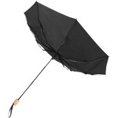 Birgit 21'' opvouwbare windproof gerecyclede PET-paraplu - Zwart