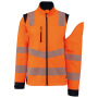 Gerecycled softshelljack met afneembare mouwen Hi Viz Orange / Navy XS