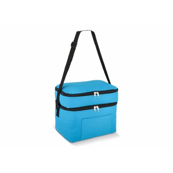 R-PET 600D koeltas met dubbele compartimenten, 30 x 20 x 25 cm, 12L - Lichtblauw R-PET 600D koeltas met dubbele compartimenten, 30 x 20 x 25 cm, 12L - Lichtblauw