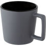 Cali keramische mok van 370 ml met matte afwerking - Zwart/Mat grijs