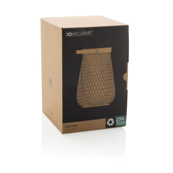 Aurora RCS gerecyclede plastic USB-oplaadbare tafellamp, grijs Aurora RCS gerecyclede plastic USB-oplaadbare tafellamp, grijs