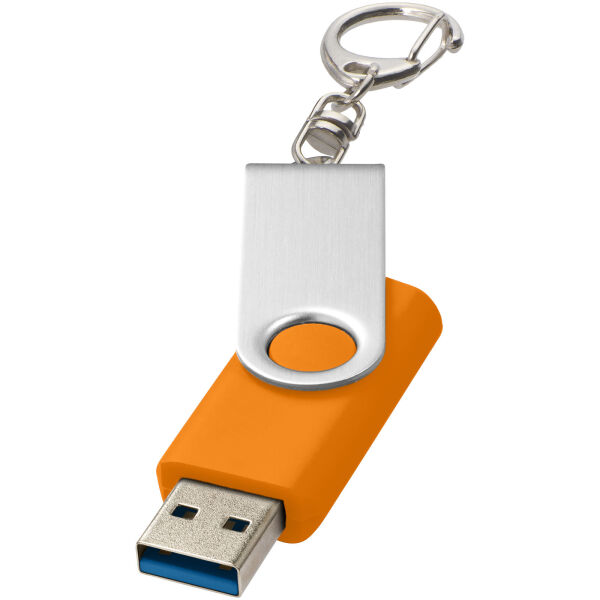 Rotate USB 3.0 met sleutelhanger - Oranje - 64GB