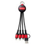 6-in-1 oplaadkabel met licht REEVES-PUHALANI II - rood, zwart