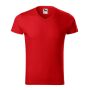 T-shirt men's Slim Fit V-neck red XL