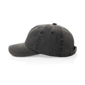 BEAU AWARE™ Washed 6 panel 270gsm cotton twill cap, zwart
