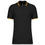 Herenpolo met korte mouwen en contrasterende bies Black / Yellow S