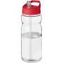 H2O Active® Eco Base 650 ml sportfles met tuitdeksel - Transparant/Rood