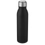 Harper 720 ml waterfles van RCS-gecertificeerd gerecycled roestvrij staal met metalen lus - Zwart