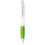 Nash balpen met witte houder en gekleurde grip (zwarte inkt) - Wit/Lime