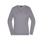 Ladies' V-Neck Pullover grey-heather XS