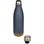 Cove 500 ml dubbelwandige vacuüm geïsoleerde roestvrijstalen waterfles met kurkdetails - Hale blauw