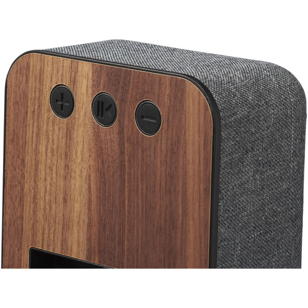 Shae Bluetooth® speaker van stof en hout - Donker bruin