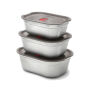 Black+Blum Mealprep Box Set 3 stuks Klein, Middel, Groot, grijs