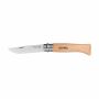 Opinel Inox No 08 zakmes in een riemetui - houtbruin
