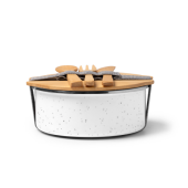 EVELIN Lunchbox inclusief bamboe bestekset - wit