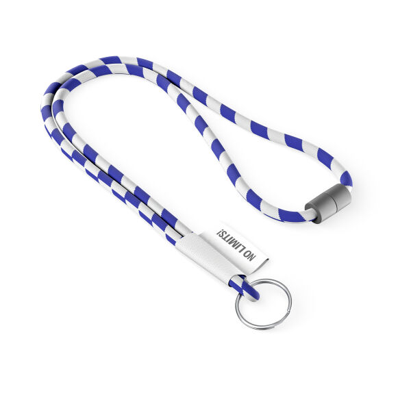 Polyester 2-kleurige koord-lanyard met full color label Polyester 2-kleurige koord-lanyard met full color label