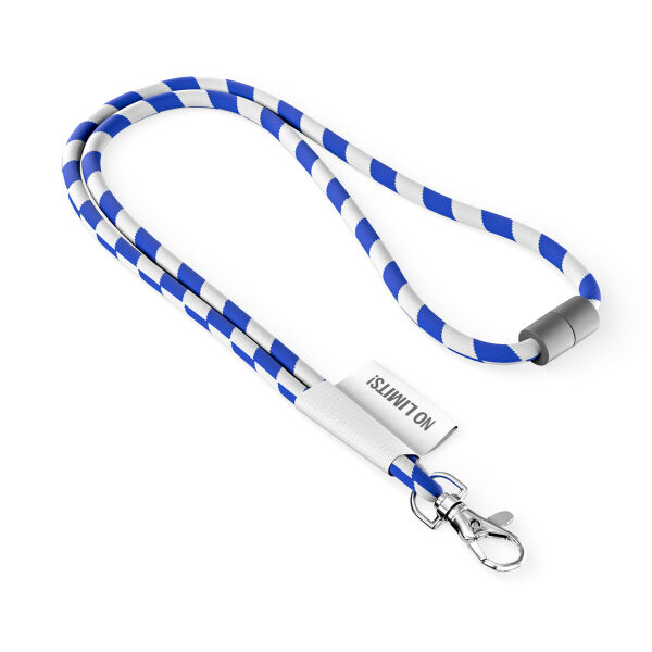 Polyester 2-kleurige koord-lanyard met full color label Polyester 2-kleurige koord-lanyard met full color label