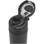 Theron 800 ml RCS enkelwandige gerecyclede roestvrijstalen waterfles, een deksel met dubbele functie en een uitklapbaar rietj - Zwart Theron 800 ml RCS enkelwandige gerecyclede roestvrijstalen waterfles, een deksel met dubbele functie en een uitklapbaar rietj - Zwart