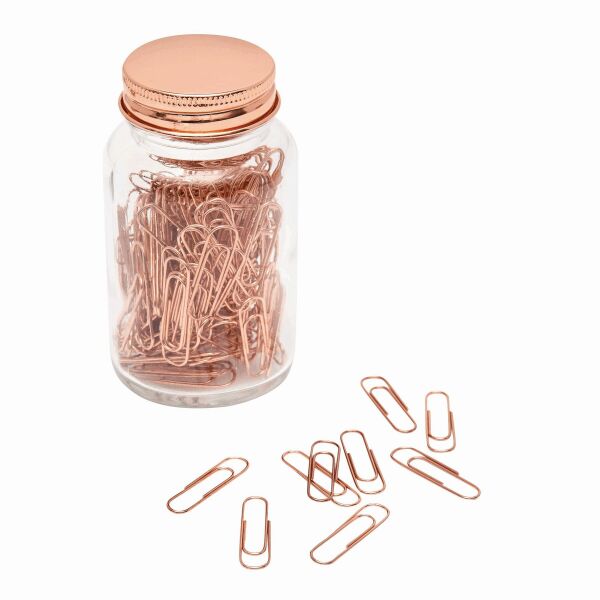 Paperclips in glas