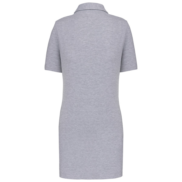 Langes Polohemd mit kurzen Ärmeln für Damen Oxford Grey / Navy 3XL