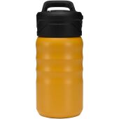 Knox 350 ml RCS gerecyclede dubbelwandige roestvrijstalen sportfles met uitklapbaar rietje - Geel