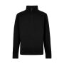 1/4 Zip Pique Sweatshirt - Black - S