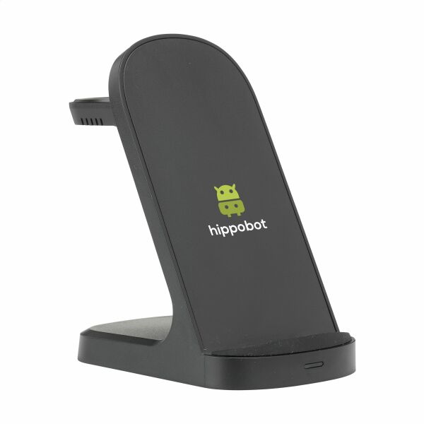 Triple-Up RCS Recycled ABS Wireless Charger Stand