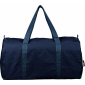 Gerecyclede polycotton (330 gsm) dufflebag Tian blauw