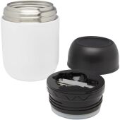 Supo 480 ml dubbelwandige lunchpot van gerecycled roestvrij staal met opvouwbare lepel - Wit