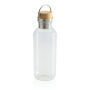 RCS recycled PET fles met bamboe deksel en handvat, transparant