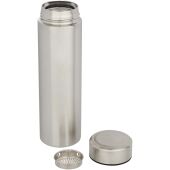 Taylor 450 ml dubbelwandige roestvrijstalen fles met theefilter - Mat zilver