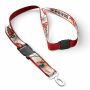 Afneembare polyester keycord met gesublimeerde satijnen overlay