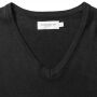 RUS Ladies V-Neck Knitted Pullover, Black, XXS
