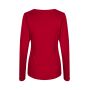 Interlock T-shirt | lange mouw | dames - Rood, S