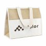 Madras Combi Cooler winkeltas/koeltas jute canvas 34 x 20 x 43 cm