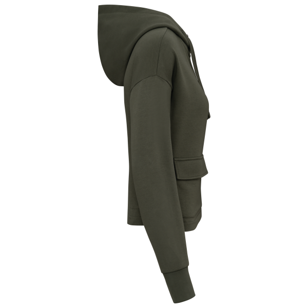 Ecologische sweatvest met capuchon French Terry Organic Khaki XS Ecologische sweatvest met capuchon French Terry Organic Khaki XS