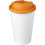 Americano® Eco 350 ml gerecyclede beker met spill-proof deksel - Oranje/Wit