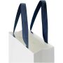Smartfold papieren tas van 210 g/m² met lintgrepen en een glanzende laminaatlaag - 24 x 10 x 32 cm - Blauw