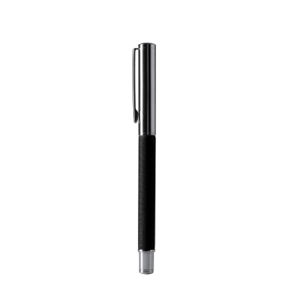 LOMOX Rollerball met metalen houder en gerecycled RPET polyester - zwart LOMOX Rollerball met metalen houder en gerecycled RPET polyester - zwart