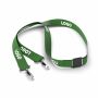 Polyester Pantone-gematchte zeefdruk keycord met 2 clips