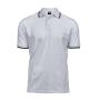 LUXURY STRIPE STRETCH POLO, WHITE/NAVY, L, TEE JAYS