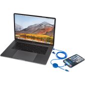 Alasia 5-in-1 150 cm datasynchronisatie- en 27 W snellaadkabel van gerecycled aluminium en plastic - Koningsblauw