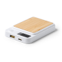 GUNDER Powerbank draadloos 5000mAh bamboe/gerecucled ABS - wit