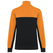 Ecologische uniseks sweater met ritskraag Black / Orange XXL