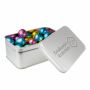Rechthoekig blik met embossing, Zilver, Paaseieren Creamy klein assorti