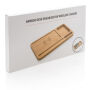 Bamboe desk organizer met 5W draadloze oplader, bruin